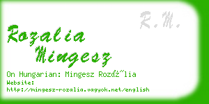 rozalia mingesz business card
